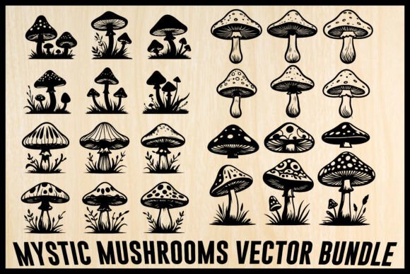Download Mystic Mushrooms Clipart Set - Premium Resources